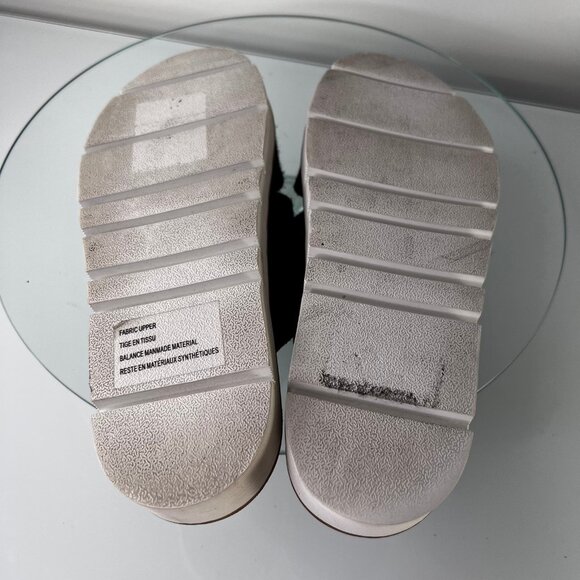 BP Criss Cross Slide Sandals Black Felt Fabric Platform - Picture 4 of 5